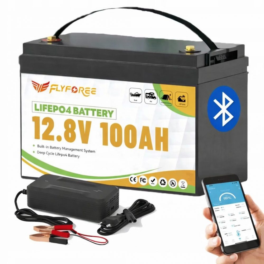 a-7008032139_lifepo4-100ah-12v-1000x1000 LiFePO4 100Ah 12V 1280Wh Акумулятор FLYFOREE з Bluetooth та BMS для систем резервного та автономного живлення будинку - Зображення 1