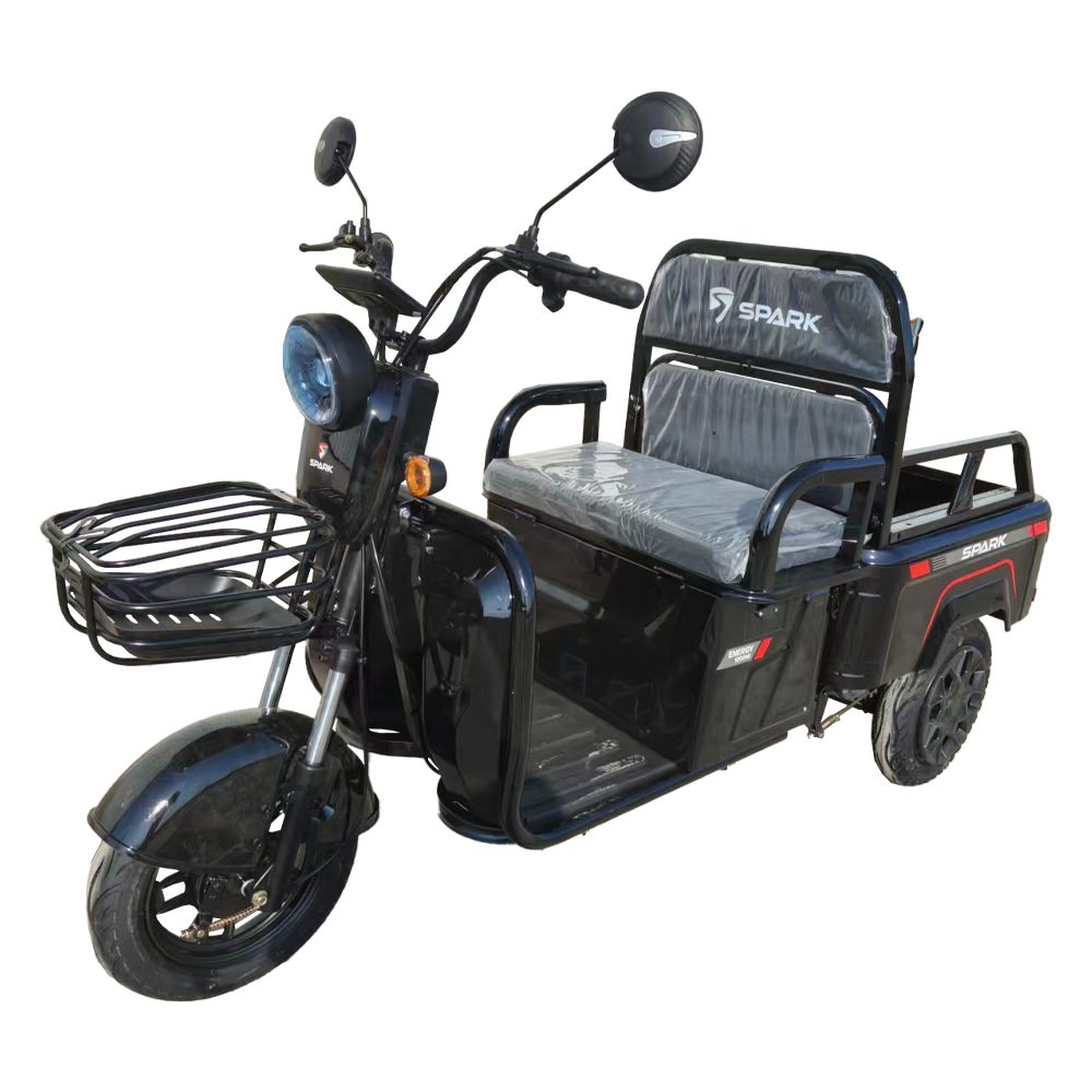 tricikl-iz-elektromotorom-spark-energy-1200w-black-1000x1000 Електротрицикл вантажний SPARK Energy 1200W 72V 20Ah (до 300 кг) - Зображення 1